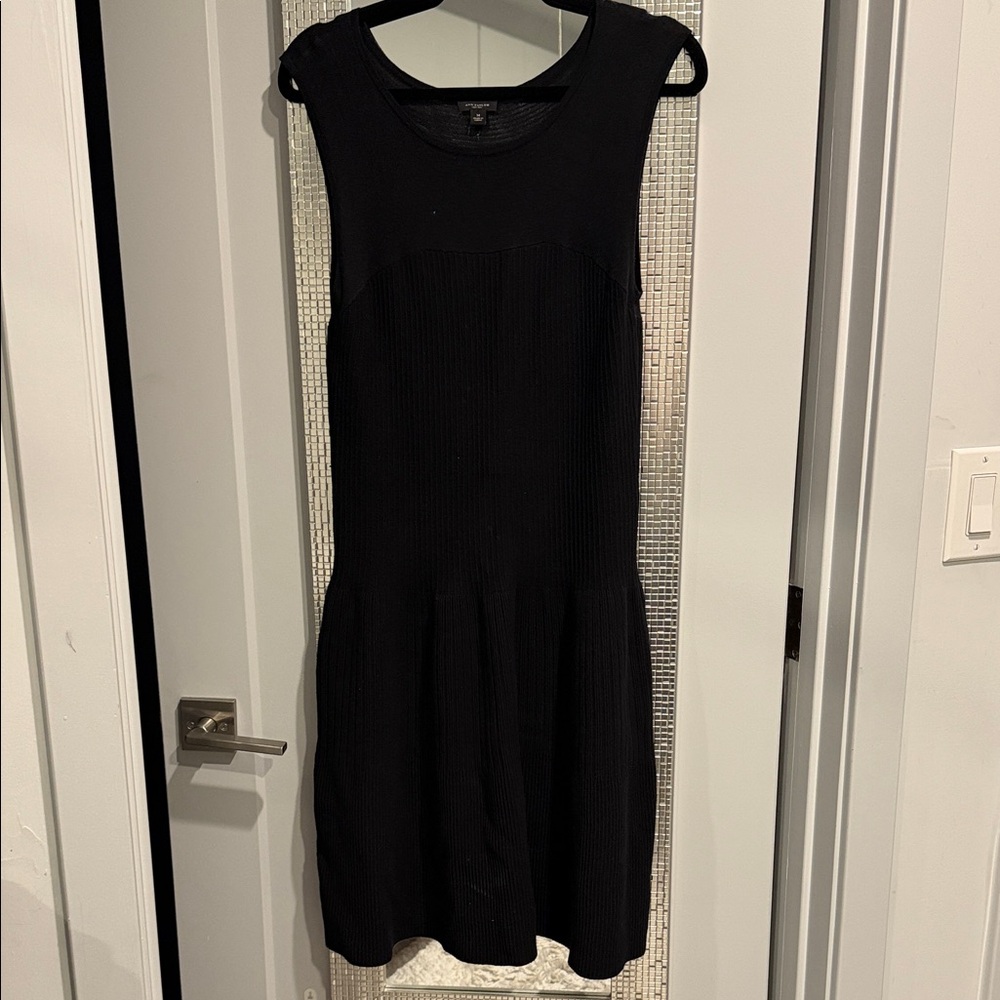 Ann Taylor Black Sleeveless Knit Mini Dress